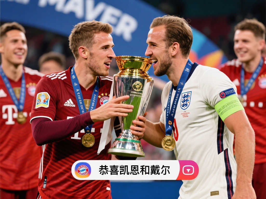英格兰队祝贺拜仁夺冠：为凯恩和戴尔喝彩